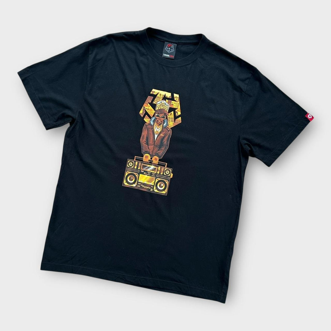 Camiseta com estampa tribal hip-hop Y2K - XL