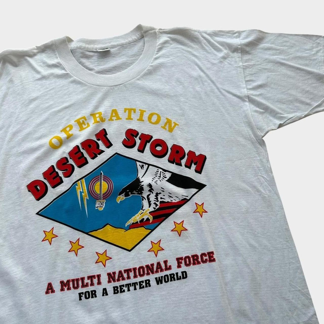 Camiseta vintage com estampa de tempestade no deserto - XXL (cabe como uma grande