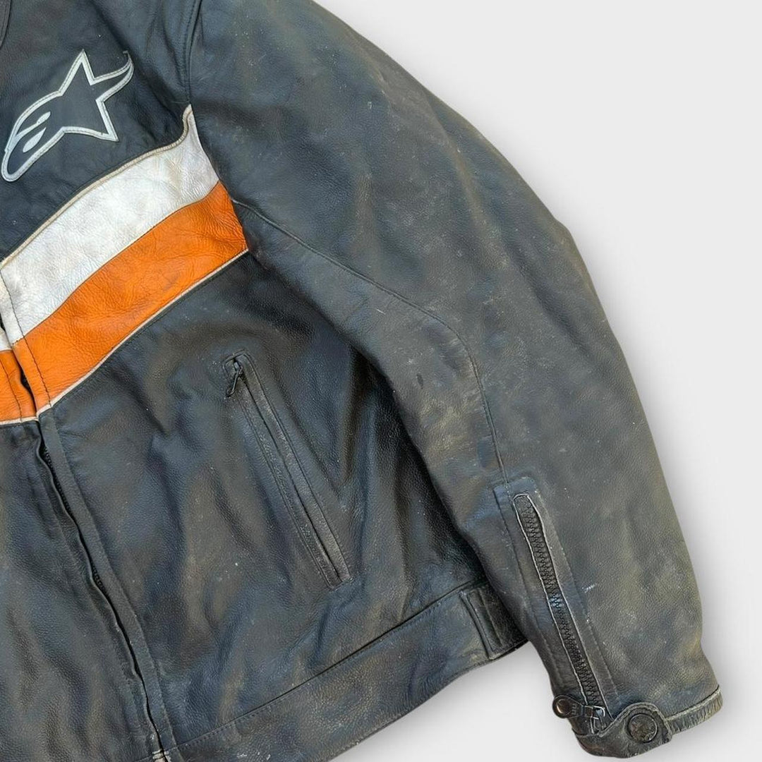 Jaqueta biker de couro Alpinestars - média (verificar medidas)