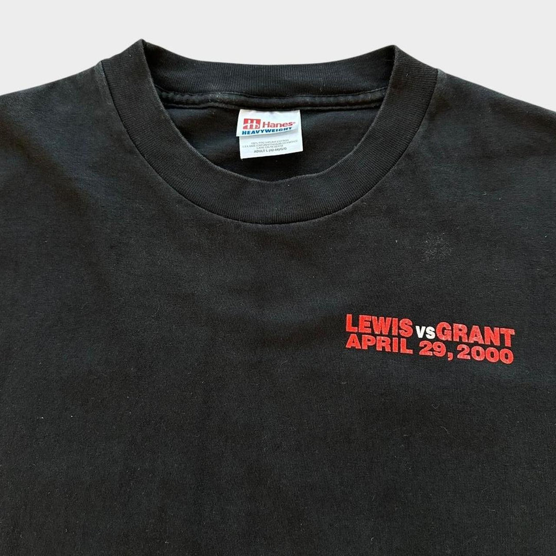 Camiseta gráfica de boxe vintage Lewis bs Grant - grande
