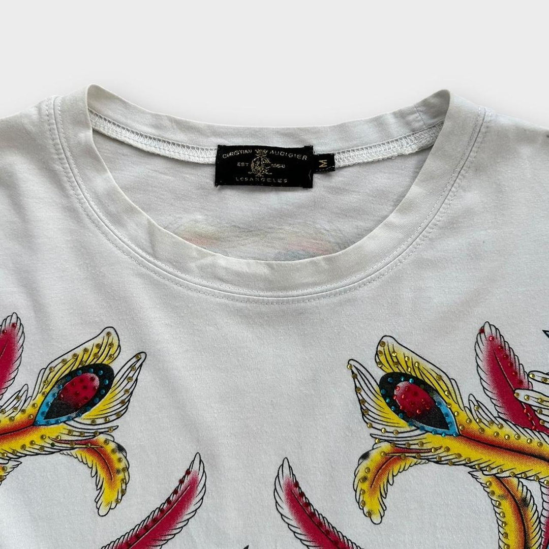 Camiseta Christian Audigier Ed Hardy de manga comprida - média (cabe como uma XL)