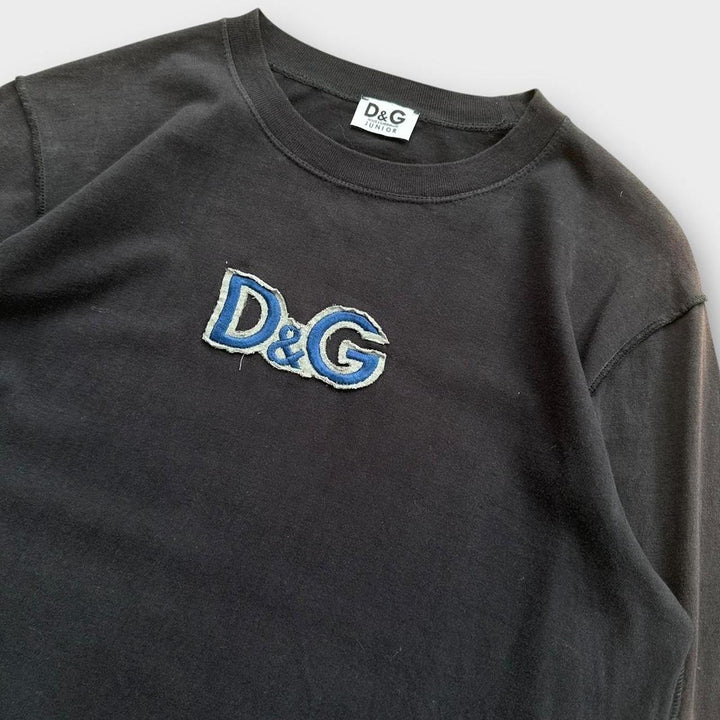 D&G soletra camiseta de manga comprida - júnior XL (feminino grande)
