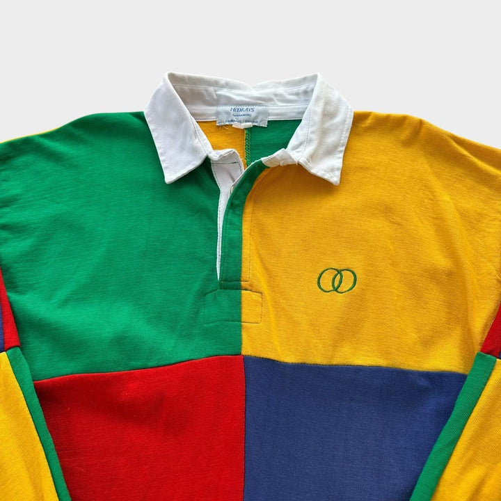 Camisa de rugby vintage color block - média