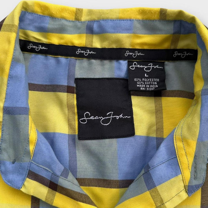 Camisa vintage de manga curta Sean John - grande (cabe como uma folgada XL)