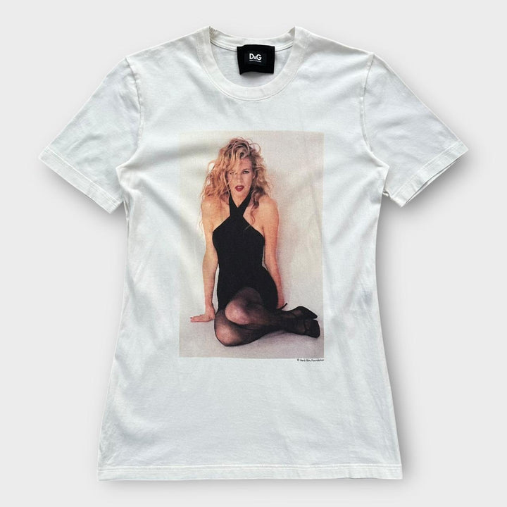 Camiseta vintage D&G Kim Basinger com estampa - grande feminina