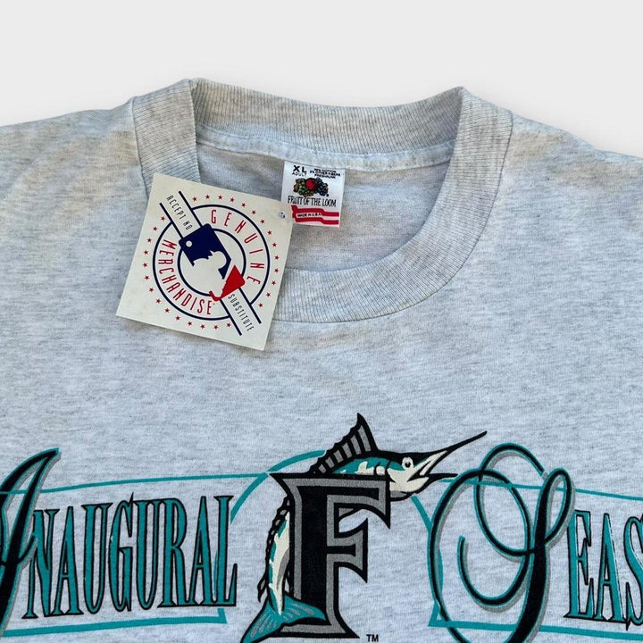 Camiseta vintage Florida Marlins com estampa - XL