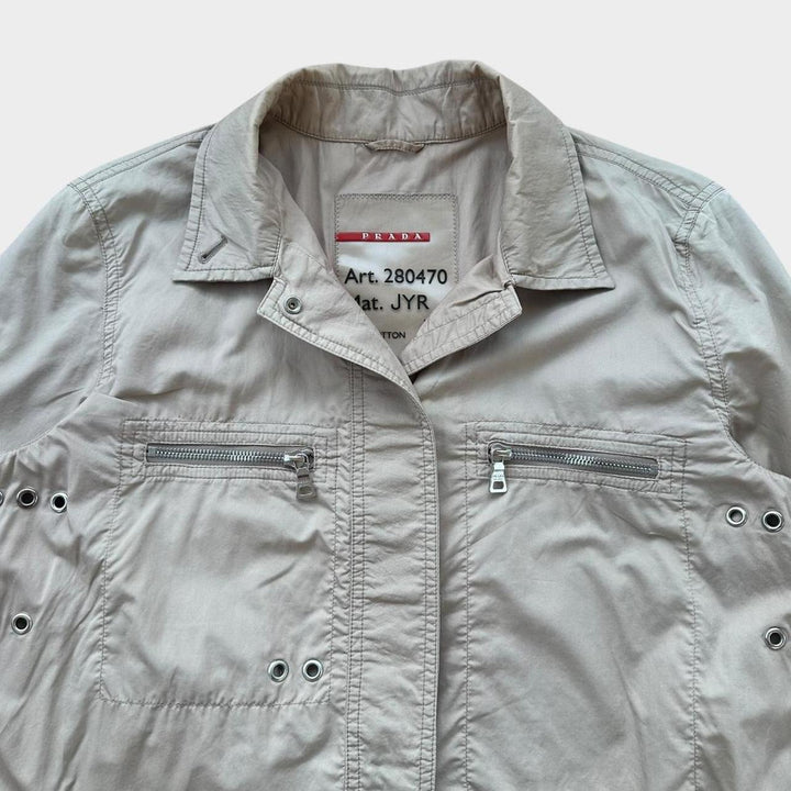 Trench coat técnico esportivo Prada - feminino tamanho médio 44 (xadrez