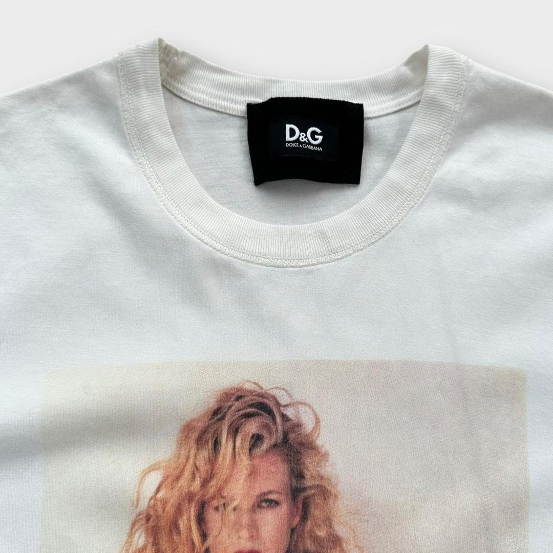 Camiseta vintage D&G Kim Basinger com estampa - grande feminina