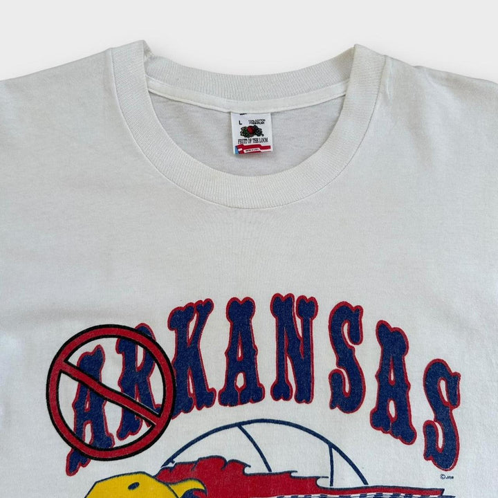 Camiseta estampada de basquete vintage do Kansas - grande
