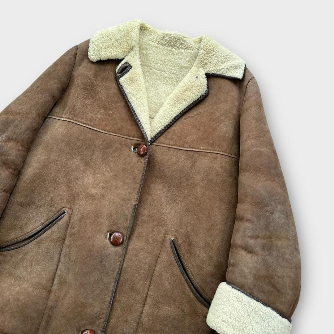 Jaqueta vintage de pele de carneiro - média