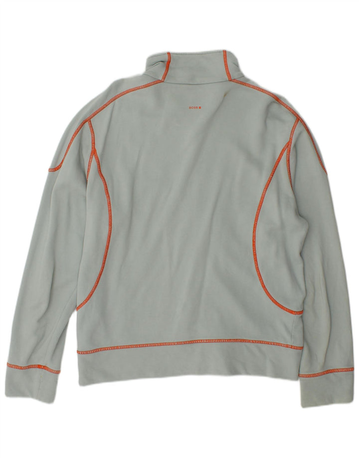 Hugo Boss Mens Treino Top Jaqueta Algodão Cinza Médio