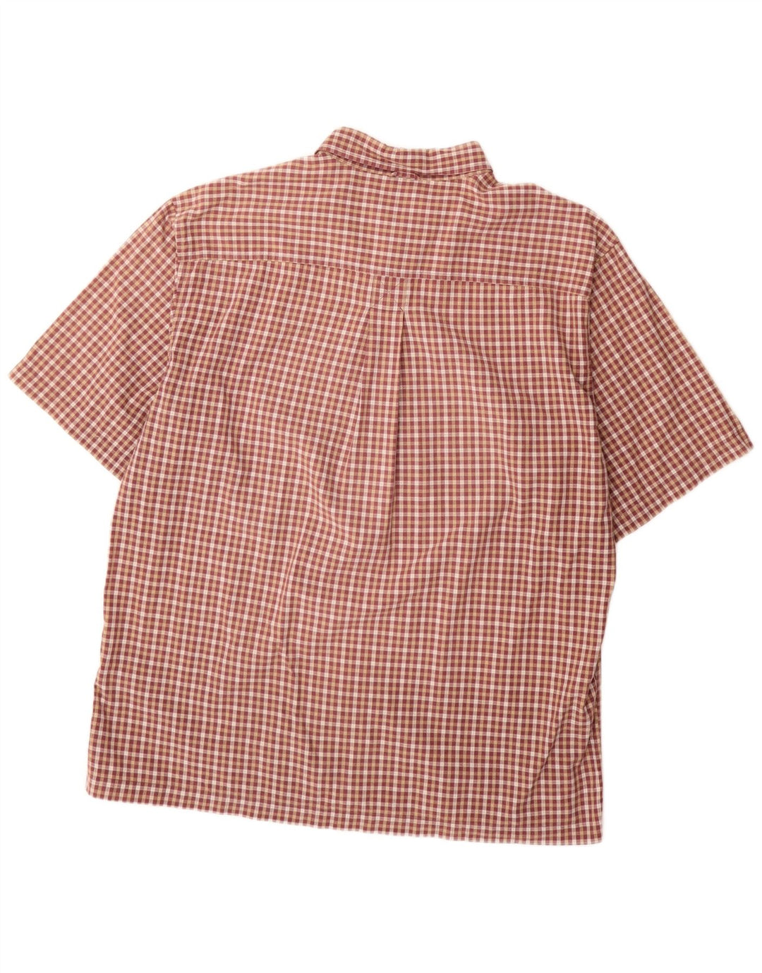 Camisa masculina de manga curta TIMBERLAND XL Borgonha xadrez algodão