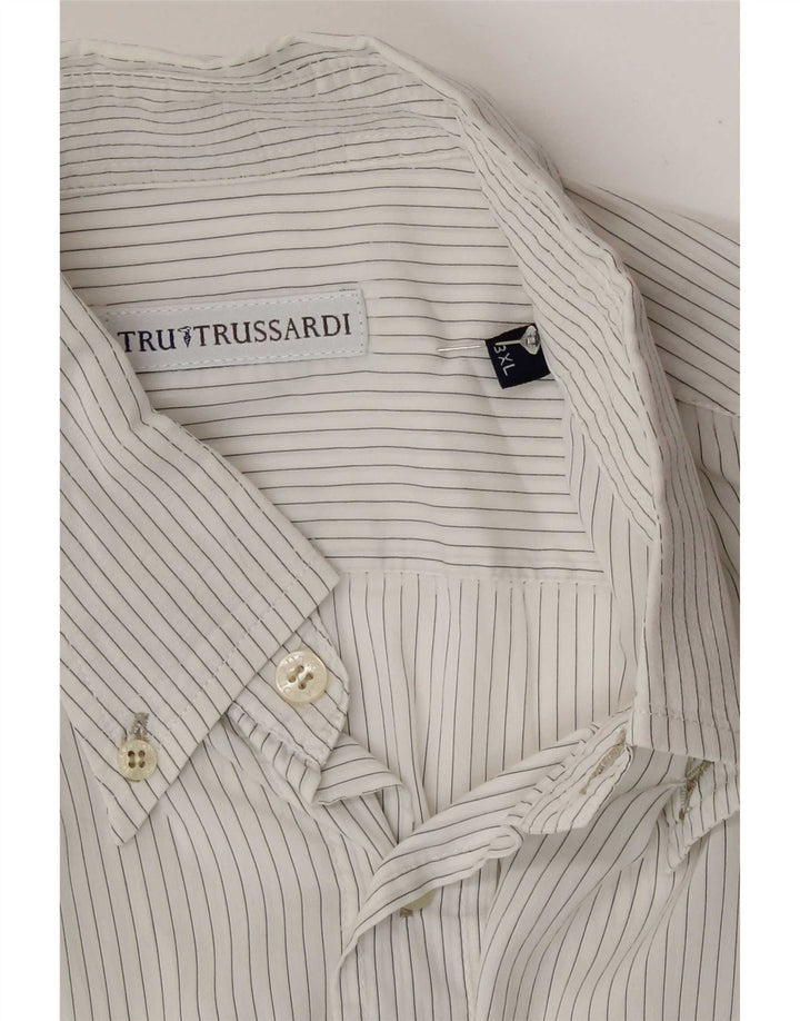 Camisa masculina Trussardi 3XL listrada branca