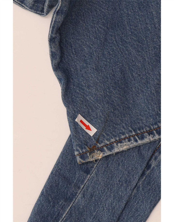 Jeans feminino Levi's Ribcage Distressed Straight W29 L27 Azul Algodão