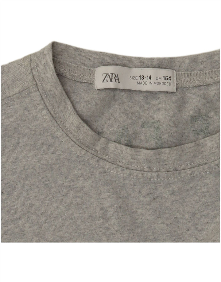 Zara Boys Graphic T-Shirt Top 13-14 Anos Cinza Salpicado