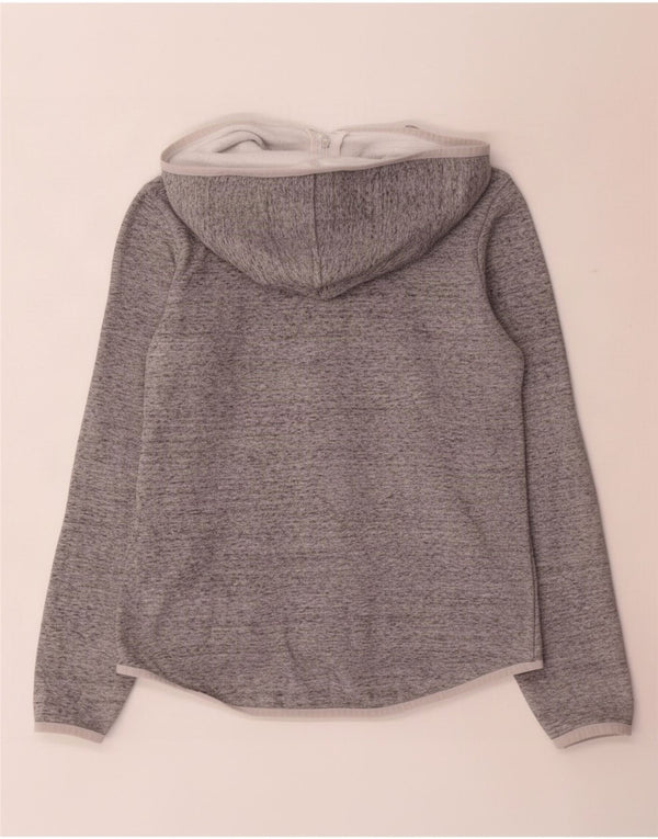 Suéter feminino Marks & Spencer com capuz e zíper Reino Unido 10 pequeno cinza manchado
