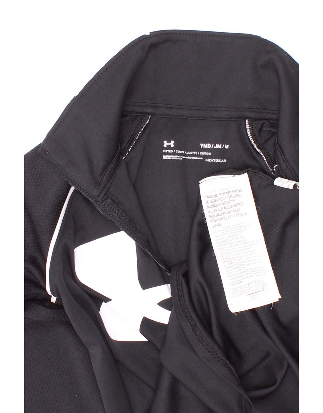 Under Armour Girls Fitted Graphic Top manga comprida 9-10 anos médio preto