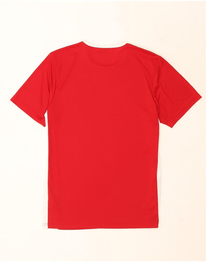 Adidas Mens Aeroready Camiseta Top Médio Vermelho Colorblock Poliéster