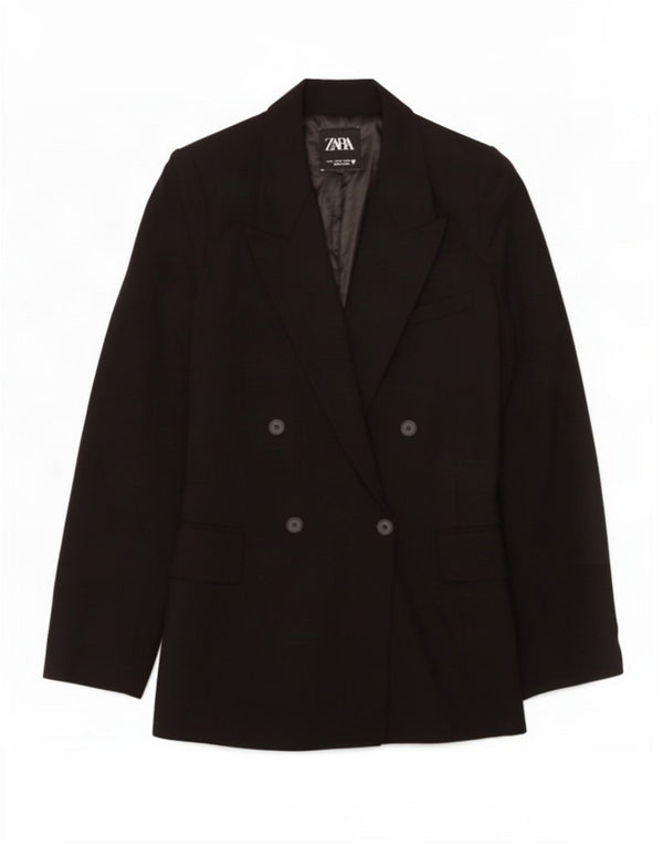 Jaqueta blazer feminina Zara com peito duplo Reino Unido 12 médio preto