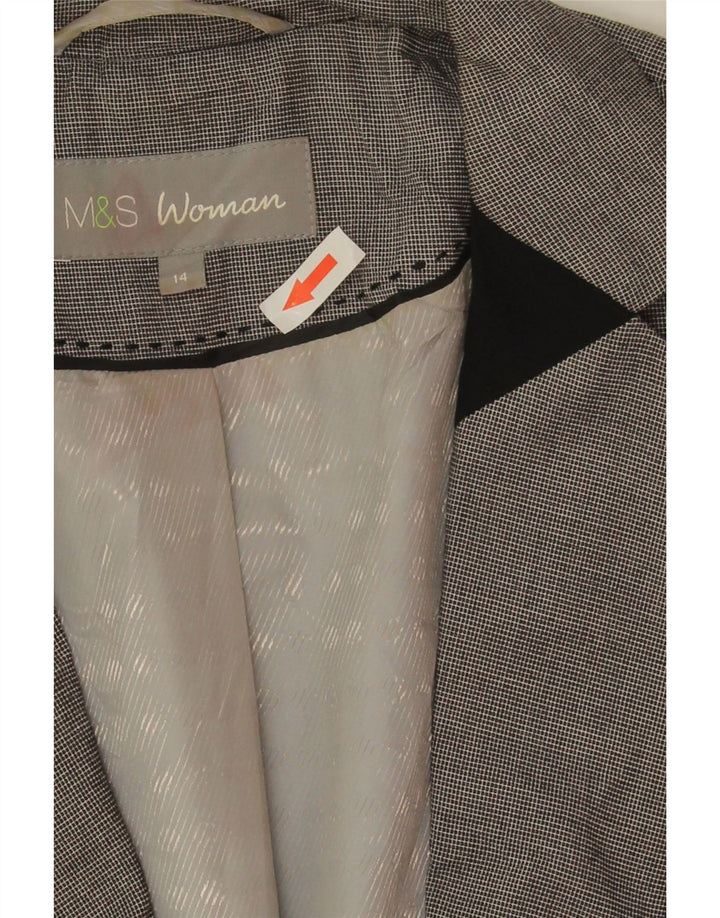 Jaqueta blazer feminina Marks & Spencer UK 14 grande bloco cinza