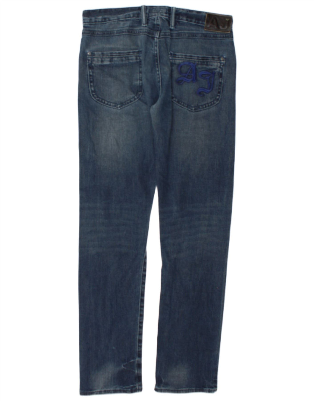 Armani Mens Slim Jeans W32 L32 Azul Algodão