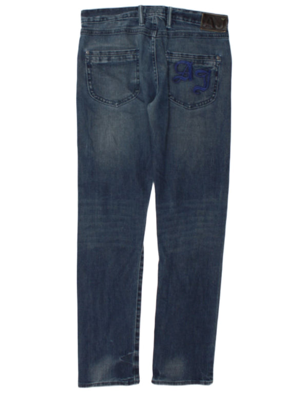 Armani Mens Slim Jeans W32 L32 Azul Algodão
