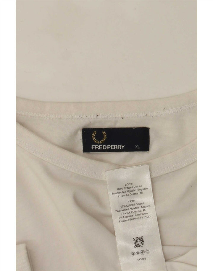 Camiseta masculina Fred Perry Top XL algodão branco
