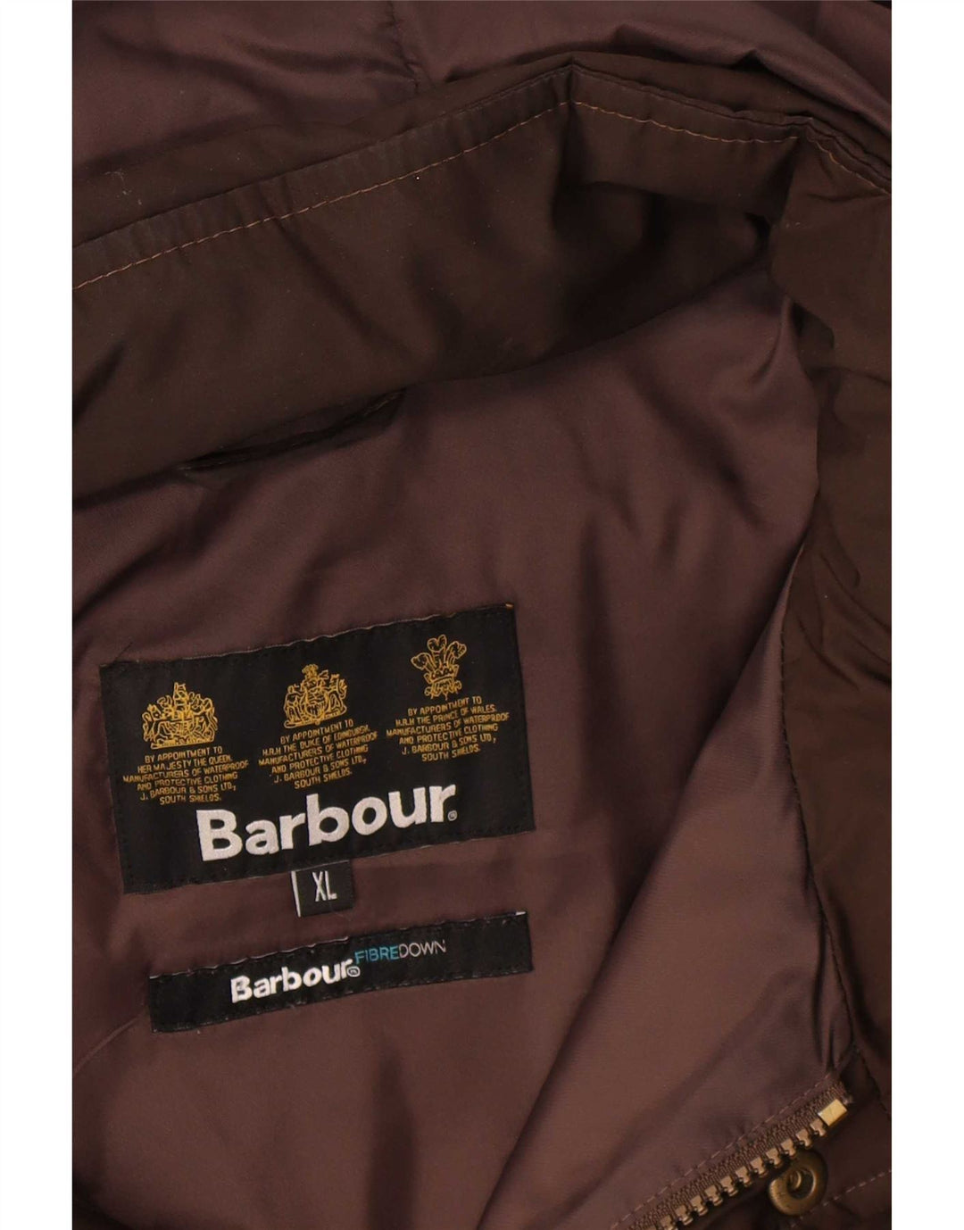Jaqueta masculina acolchoada com capuz Barbour UK 42 XL marrom