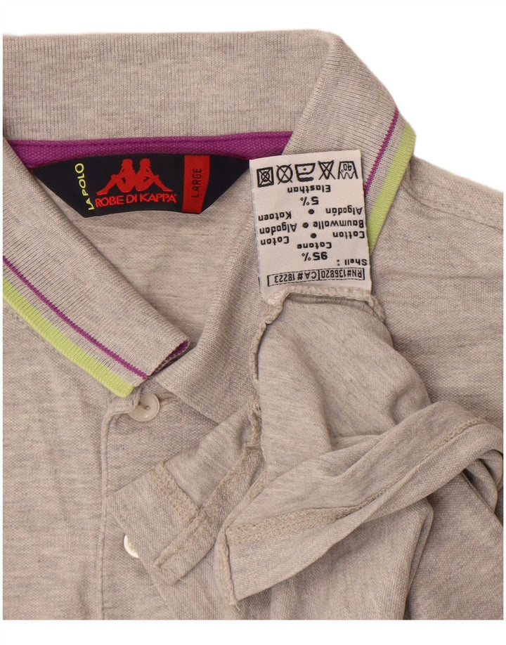 Camisa polo masculina Kappa grande algodão cinza