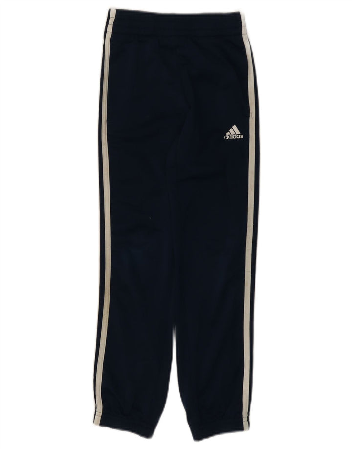 Adidas meninos calças de treino joggers 7-8 anos azul marinho poliéster