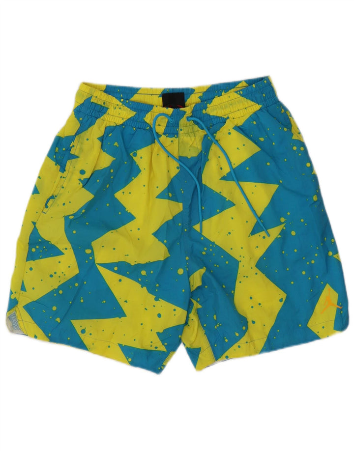 Shorts de natação masculino Jordan médio azul poliéster geométrico