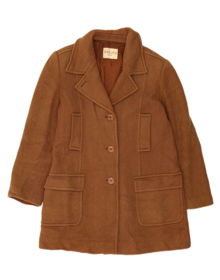 Sobretudo feminino UK 12 lã marrom médio MAX & CO.