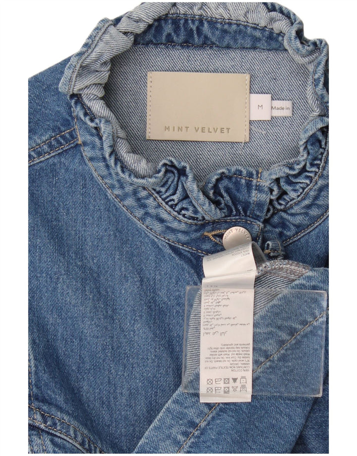 MINT VELVET Womens Denim Gilet UK 14 Algodão Azul Médio