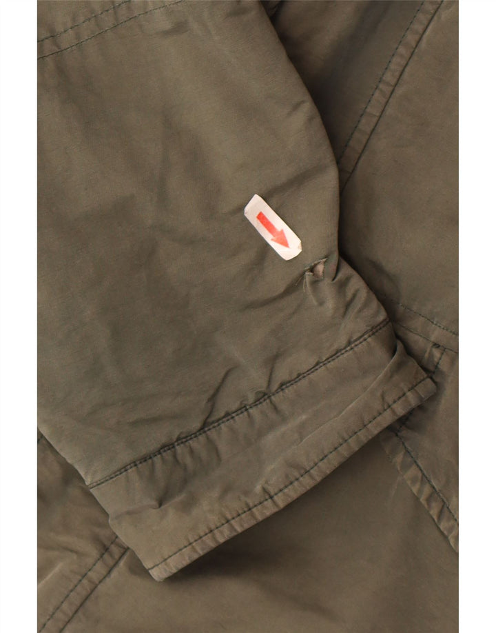 Jaqueta utilitária masculina Hackett com capuz UK 42 XL algodão cáqui
