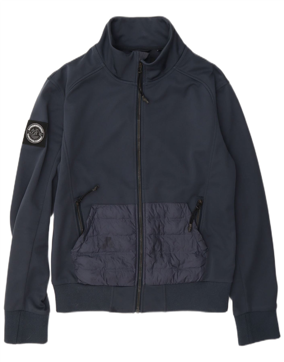 Superdry Mens Treino Top Jacket Pequeno Poliéster Azul Marinho