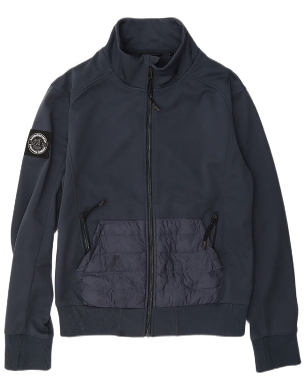 Superdry Mens Treino Top Jacket Pequeno Poliéster Azul Marinho