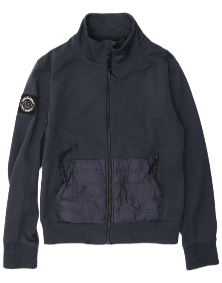 Superdry Mens Treino Top Jacket Pequeno Poliéster Azul Marinho