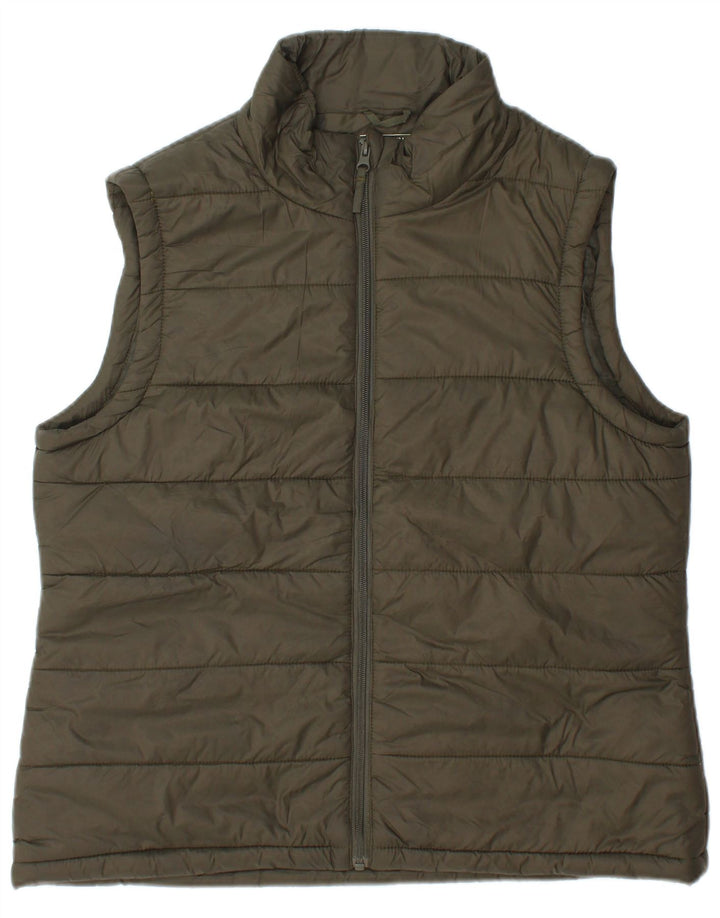 MOUNTAIN WAREHOUSE Colete feminino acolchoado UK 14 grande poliamida cáqui