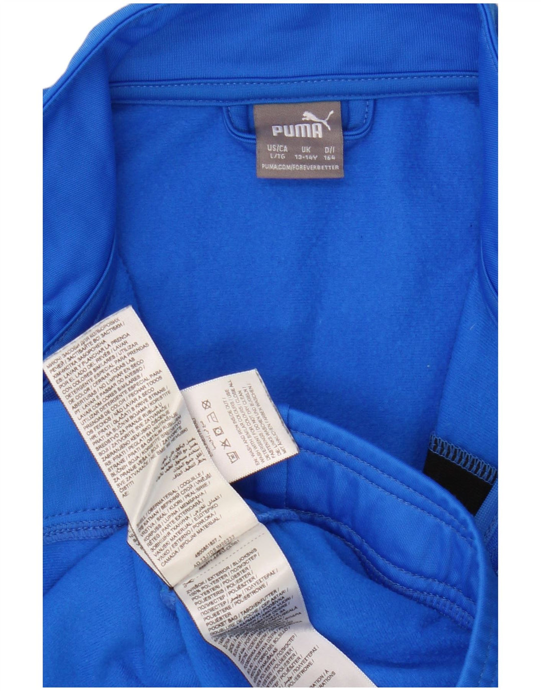 Jaqueta Puma Meninos Treino Top 13-14 Anos Azul Colorblock Poliéster