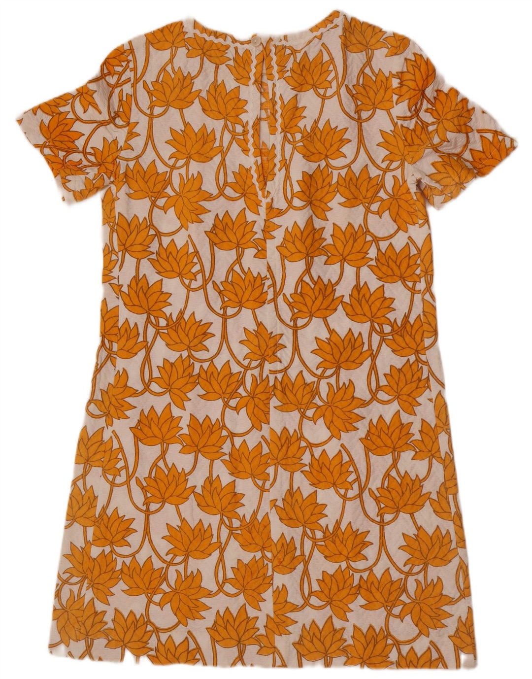 Vestido feminino vintage UK 12 médio floral branco