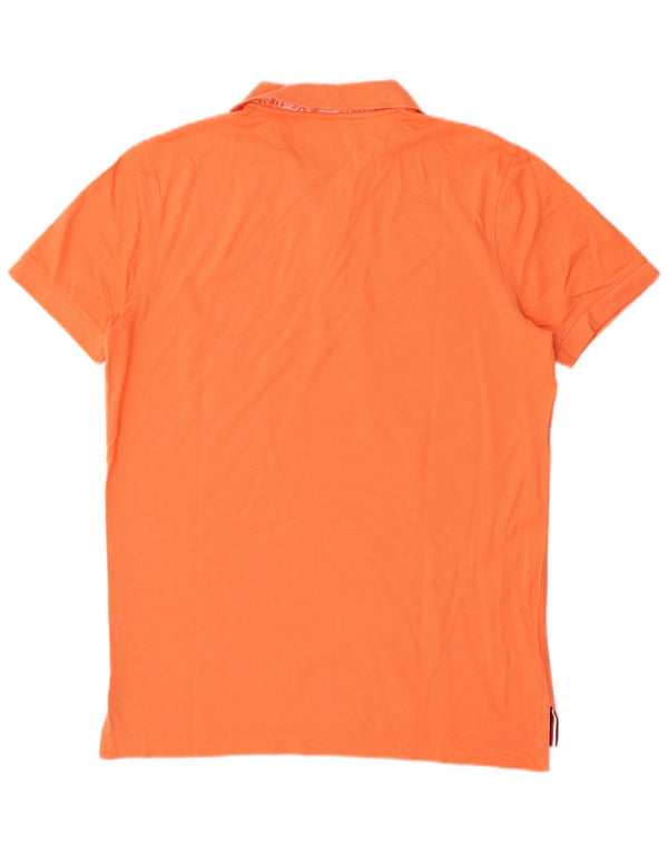 Camisa polo masculina Tommy Hilfiger Regular Fit pequena laranja