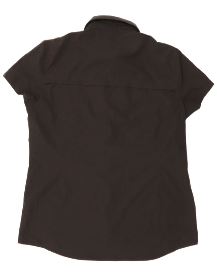 Camisa feminina de manga curta Mountain Warehouse poliéster preto grande Reino Unido 16