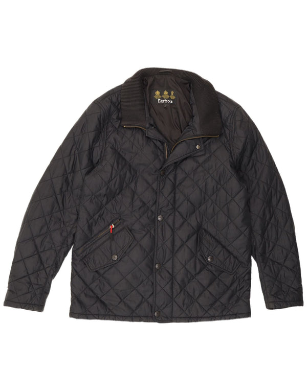 Jaqueta acolchoada masculina Barbour UK 40 grande poliamida preta
