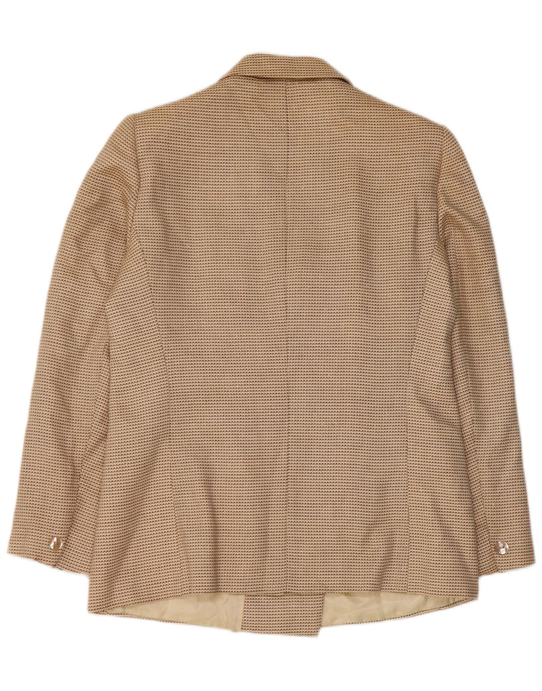 Jaqueta blazer feminina Max Mara com peito duplo Reino Unido 16 grande bege geométrico