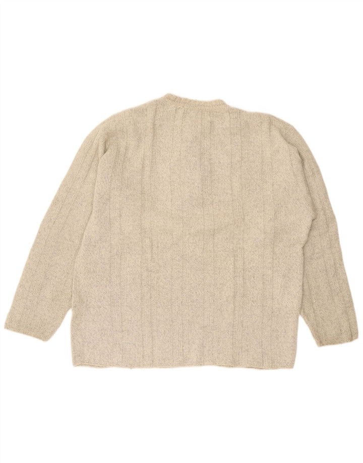 Suéter masculino Foxhound com gola redonda XL lã bege