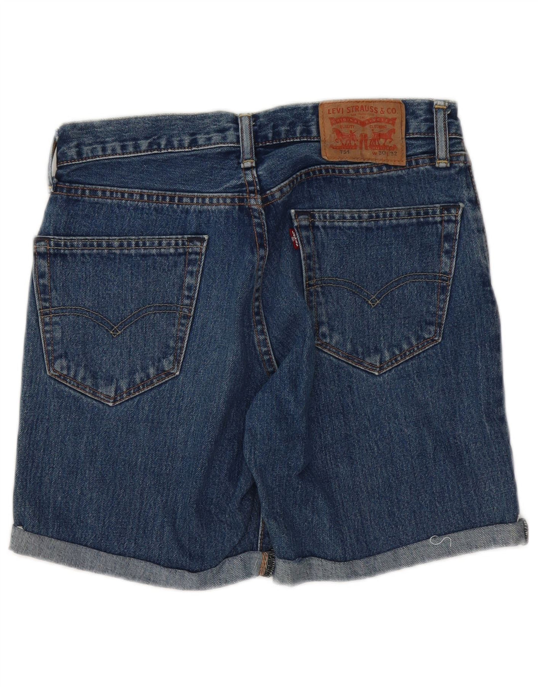 Shorts jeans feminino LEVI'S 751 W30 algodão azul médio