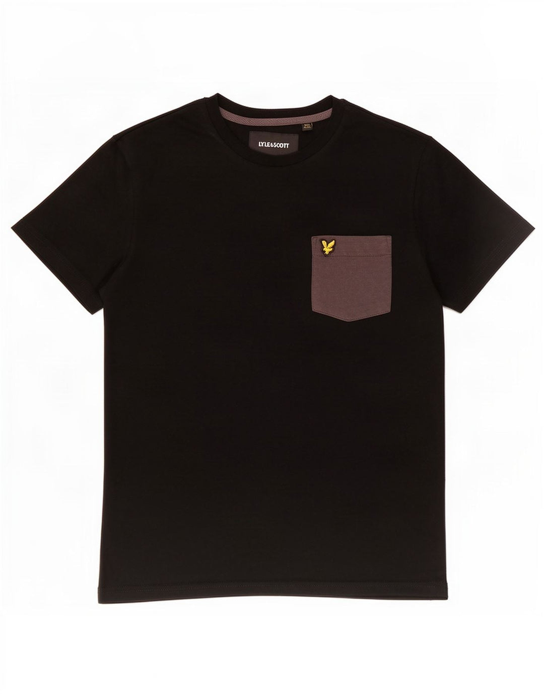Camiseta masculina Lyle & Scott pequena preta poliéster