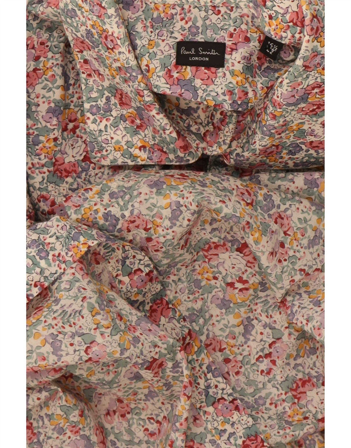 Camisa formal masculina Paul Smith tamanho 42 16 1/2 grande floral multicolorido
