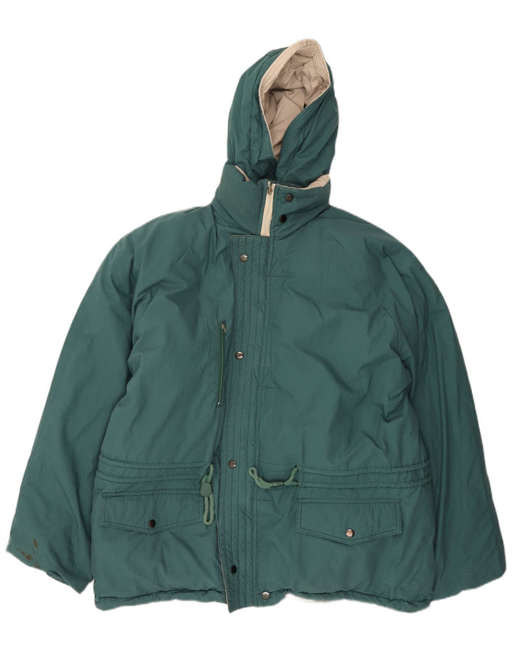 Jaqueta masculina acolchoada reversível com capuz Brugi IT 54 2XL verde