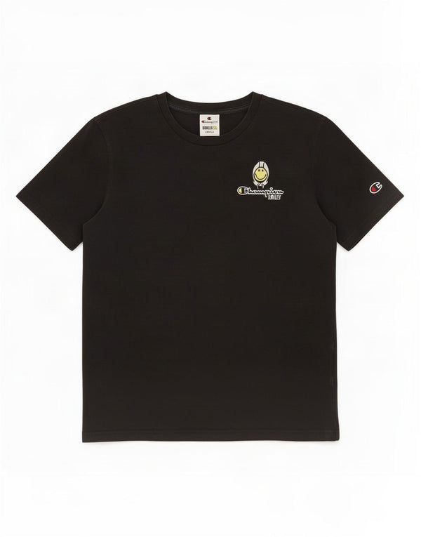 Camiseta masculina Smiley Champion pequena preta